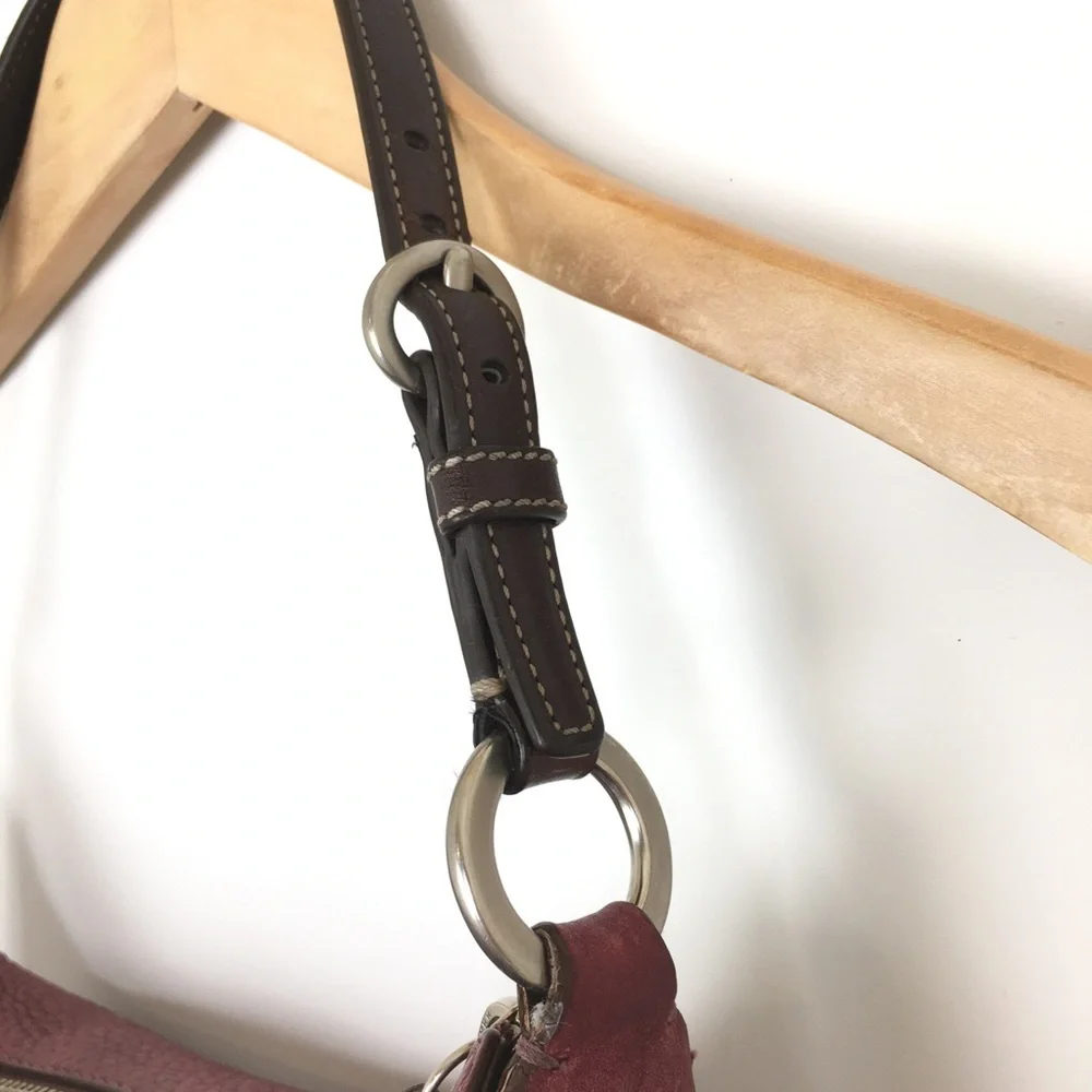Coach Burgundy Chelsea Pebble Leather Hobo Shoulder Bag Purse
